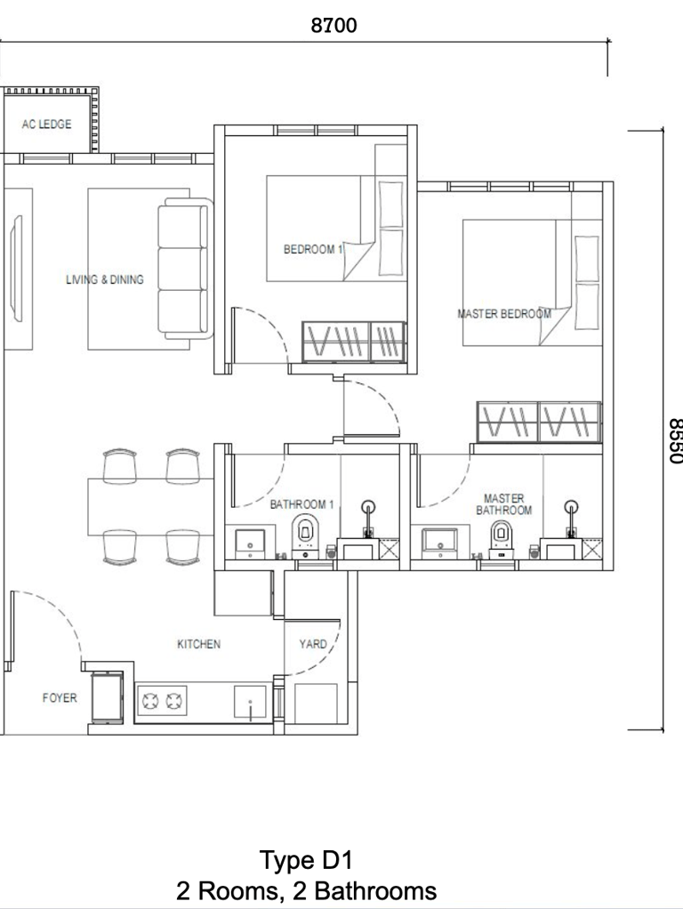 2 bedroom 2 bathroom at ciq