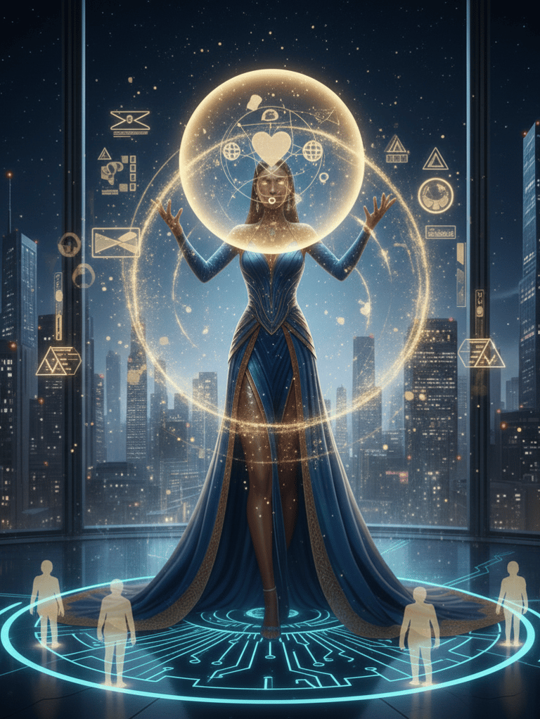 Female AI symbolizing ethical human-centered technology best ai course