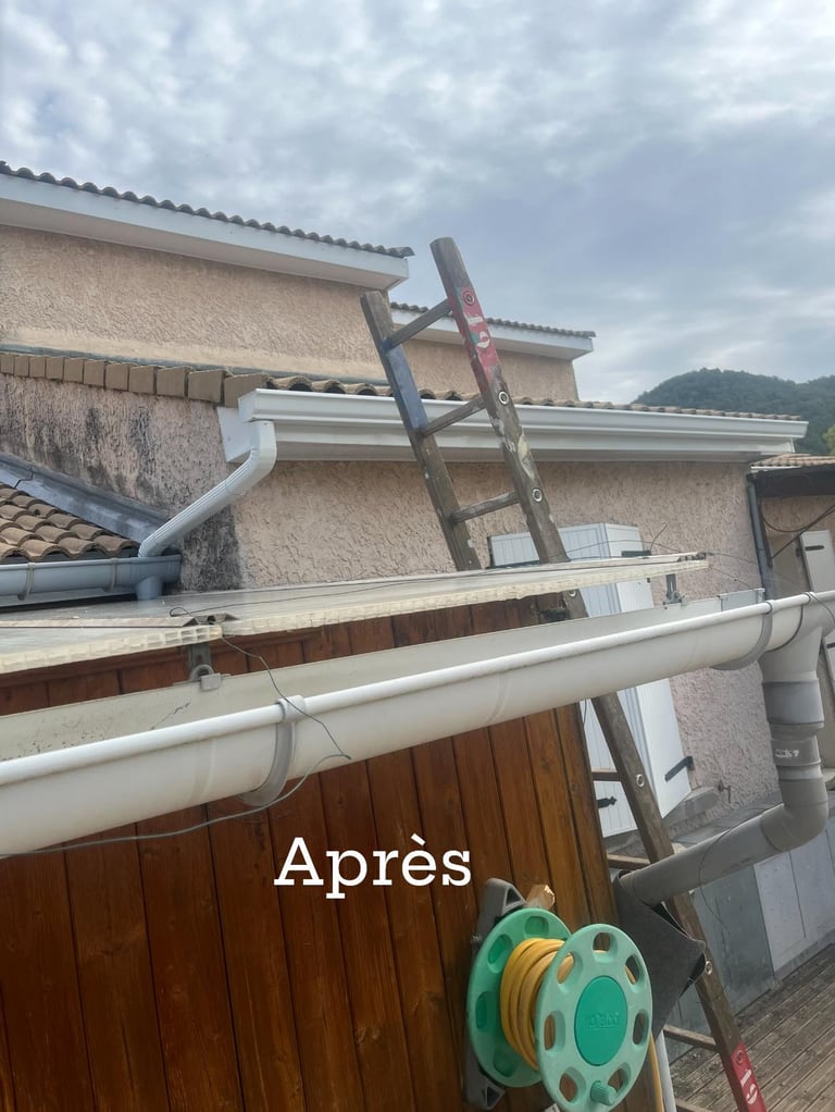 après pose cheneaux gouttières bandeau ALU