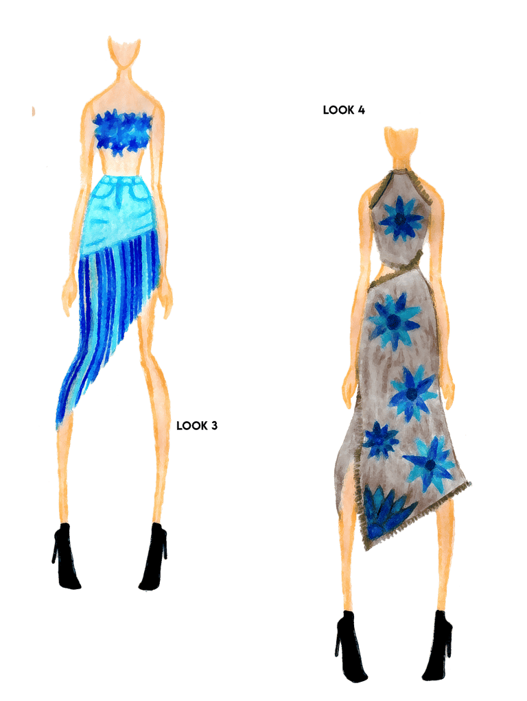 Bocetos de moda, carolina guerrero, refahioning, upcycling, reciclaje textil, ecodiseño, ecomoda