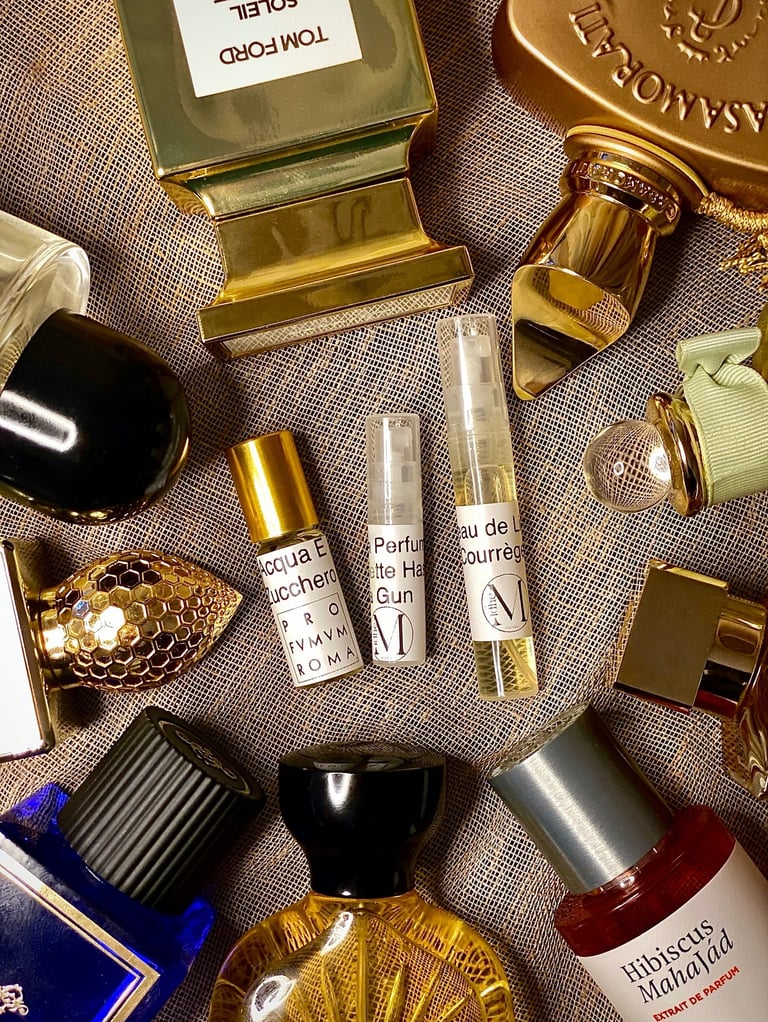 échantillons de parfums de niche luxe