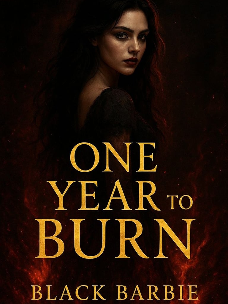 One year to burn- Werewolf romance novel cover by Black Barbie - VJ & BB Premium Fiction