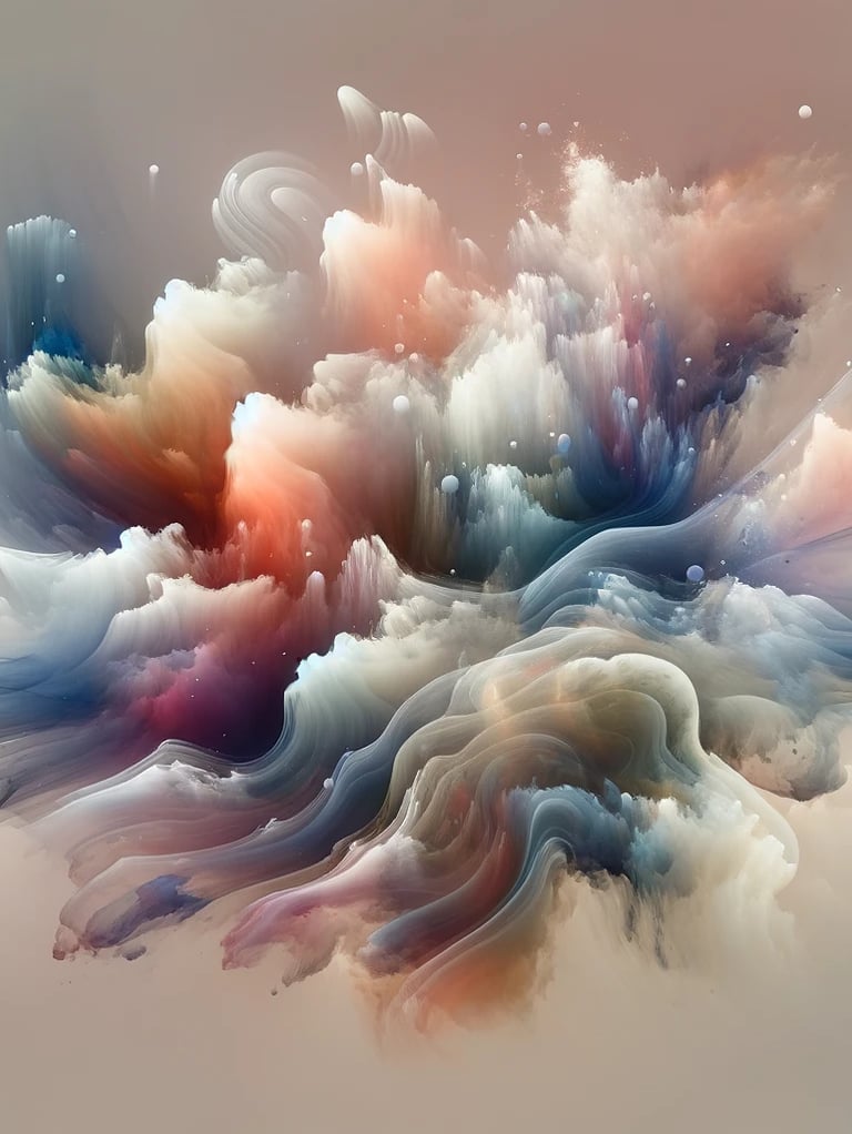An amorphous multi-coloured cloud formation