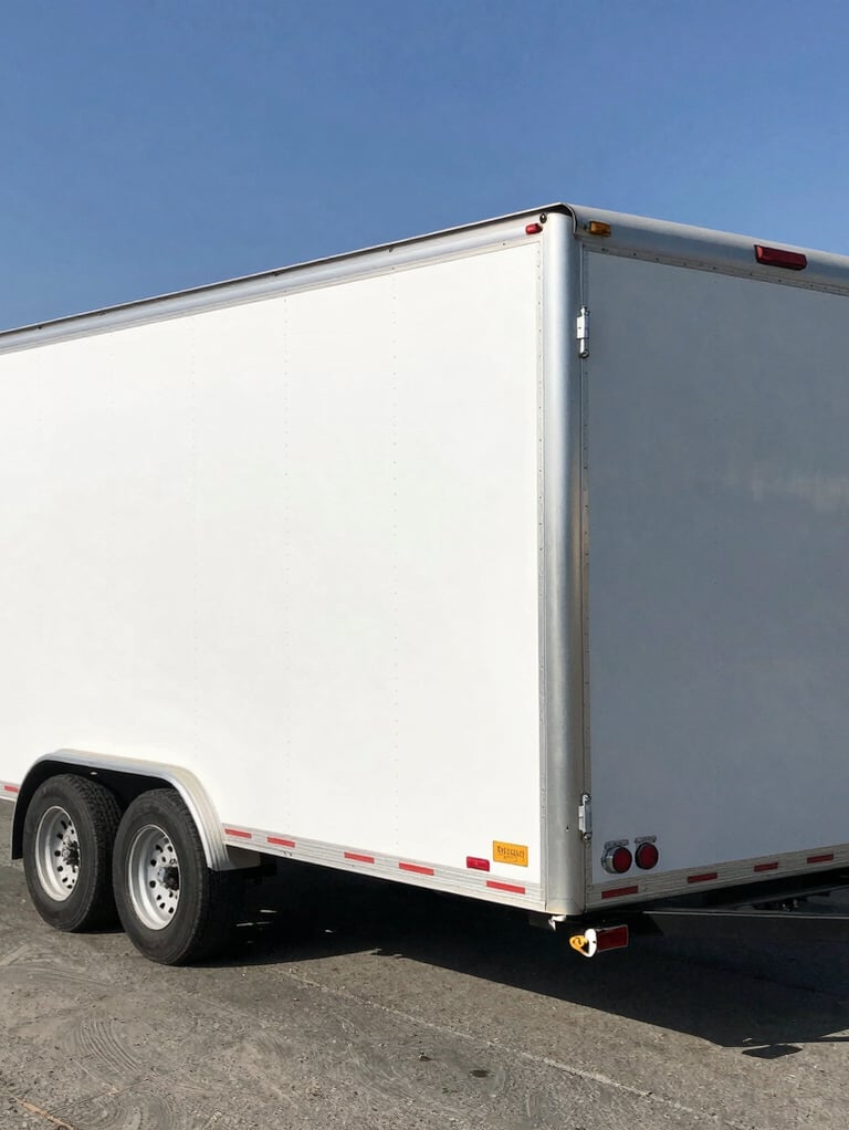 Variety of truck lighting products displayed together including LED bars and corner lights