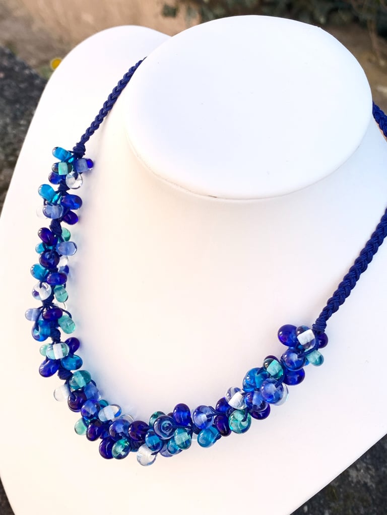 Collier moderne en perles de verre de Murano