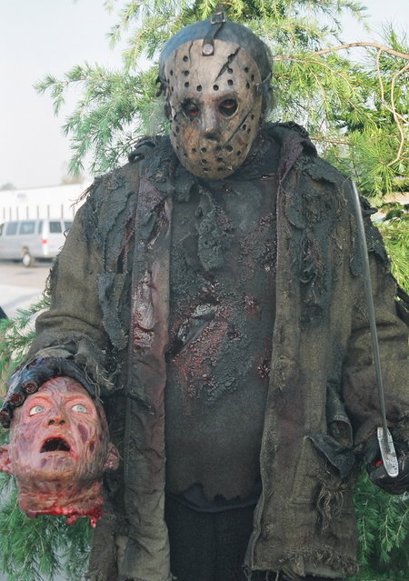 Jason with Freddy's head