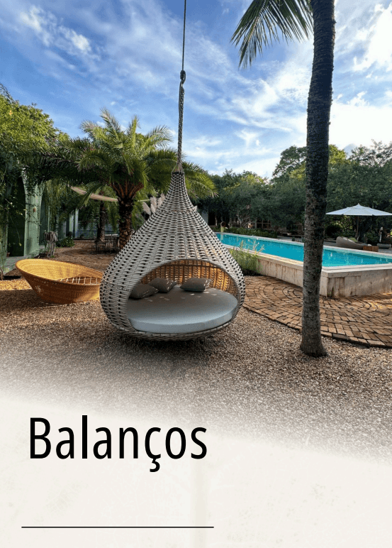 Balanços: móvel de alumínio alto padrão em alumínio, corda náutica, fibra sintética pra área externa