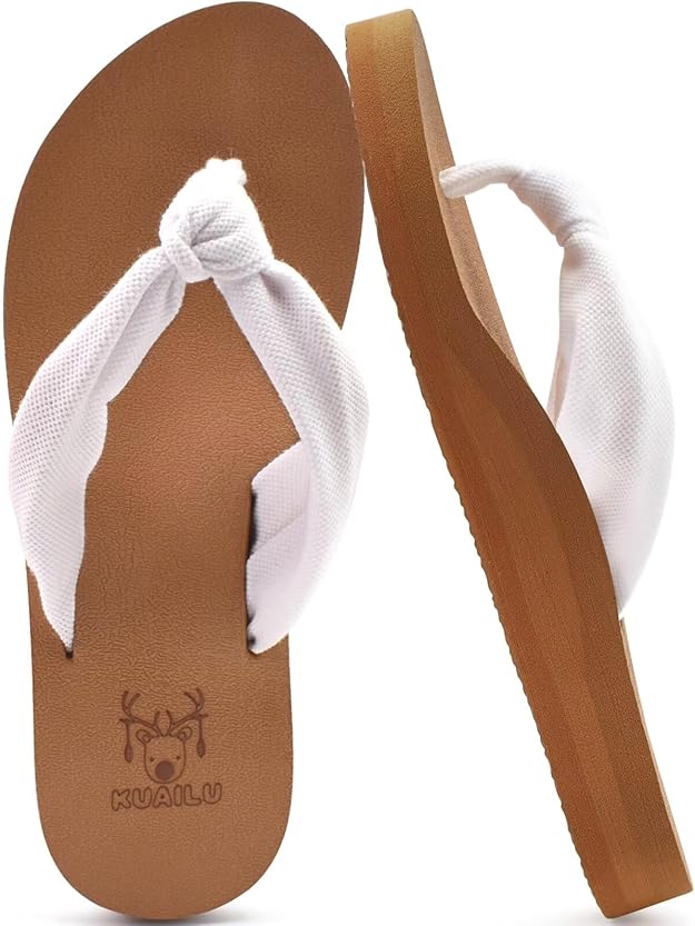 KuaiLu women’s flip flops with arch support and yoga mat cushioning – comfy thong sandals for summer