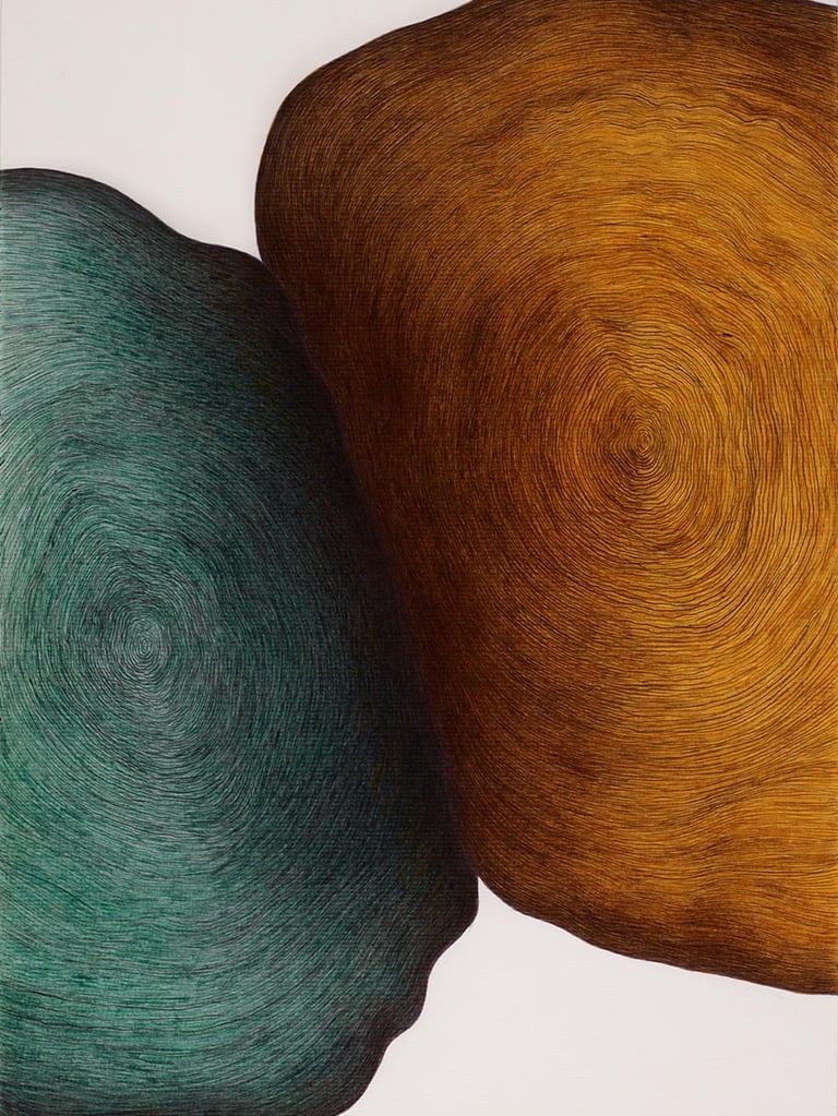 dessin abstrait encres couleurs