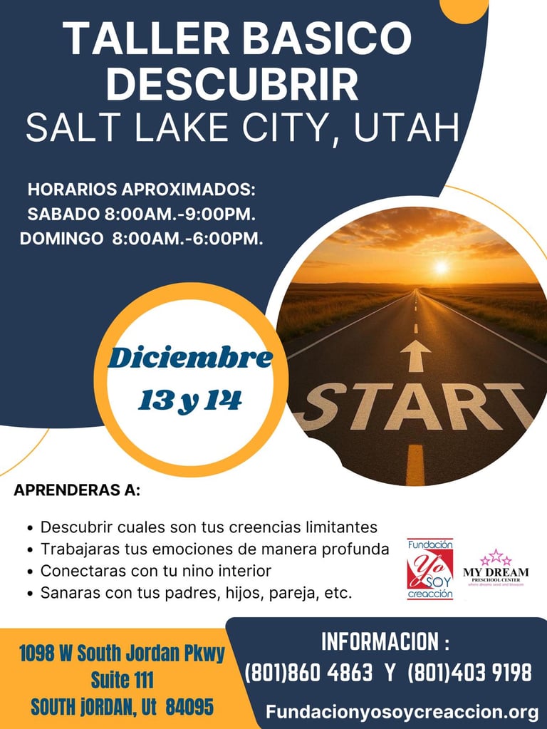 a flyer for a business event with a picture of a road sign that says start