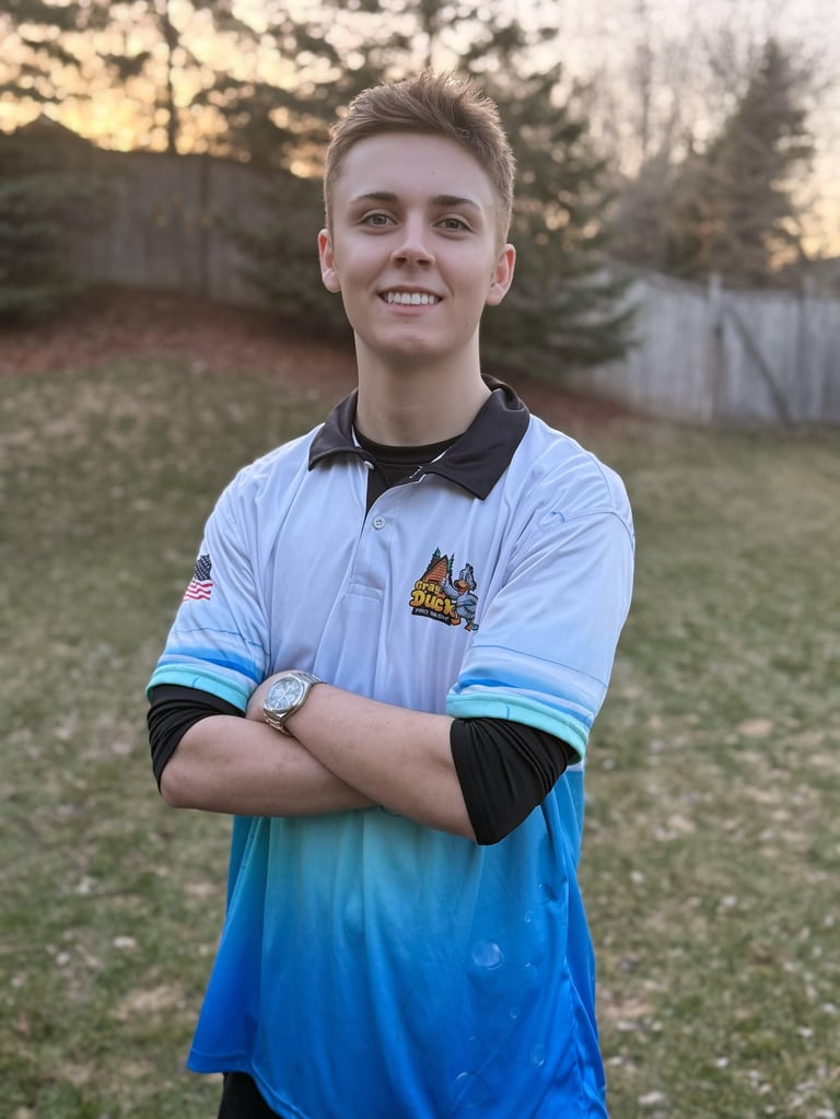 Ben Kelly, owner of Gray Duck Pro Wash, student-owned exterior cleaning company in Minnesota.