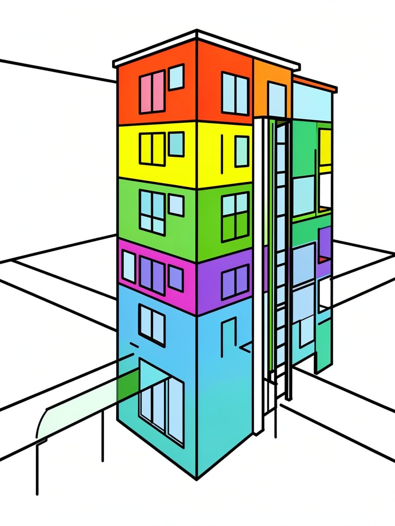 immeuble PCM à 6 étage avec ascenseur