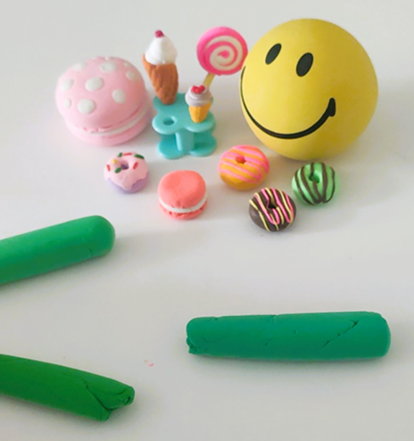 Green air dry clay rolls