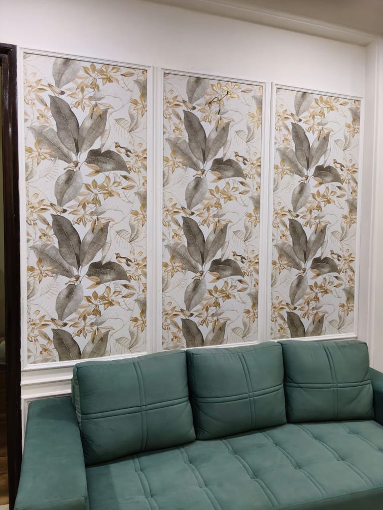 Charcoal Moulding Wallpaper Design