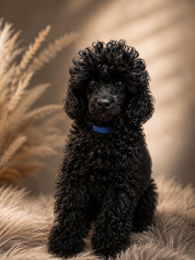 femelle caniche toy noir des rives de riss disponible