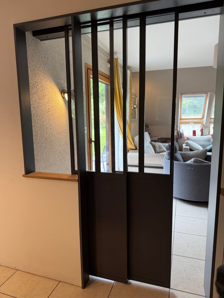 Porte coulissante type verrière