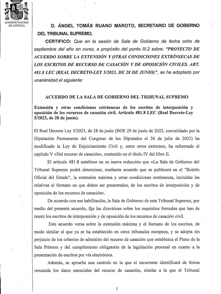 carátula casación civil