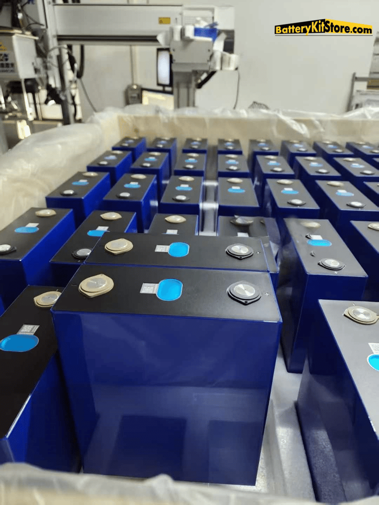 a box of LiFePO4 prismatic battery cells