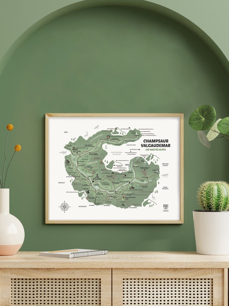 Carte Champsaur Valgaudemar Zéro Cinq Design