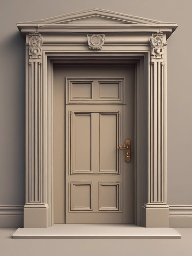 closed white wooden door
