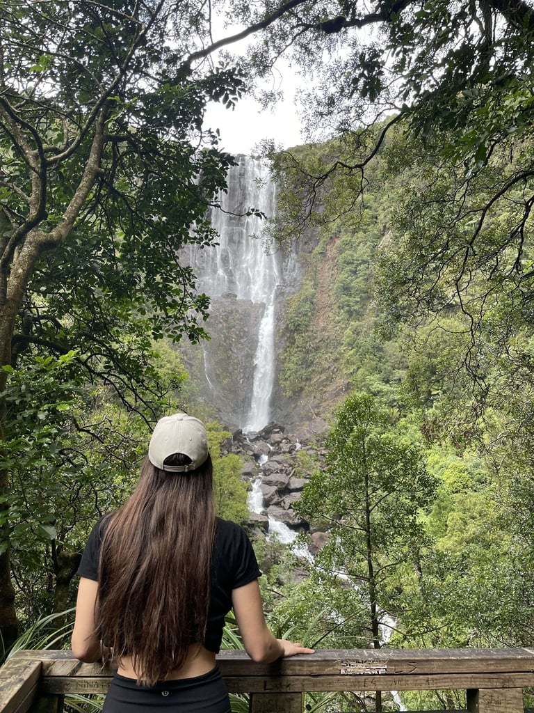 Mirador a Wairere Falls en Nueva Zelanda