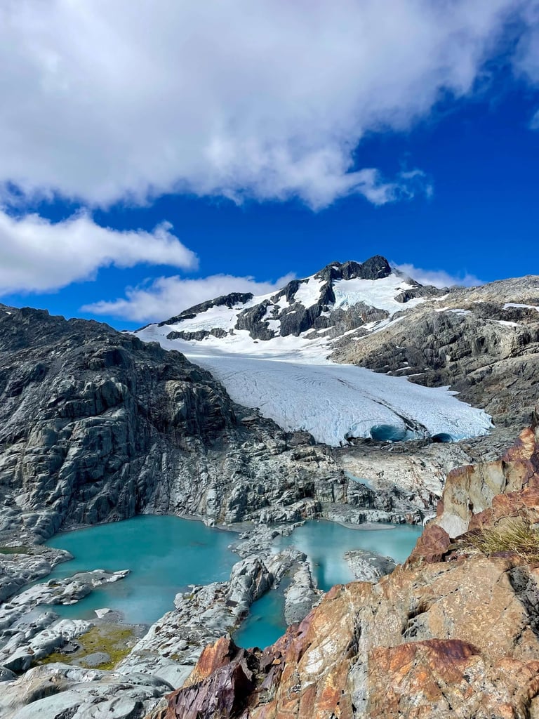 Vista de Brewster Glacier en Nueva Zelanda