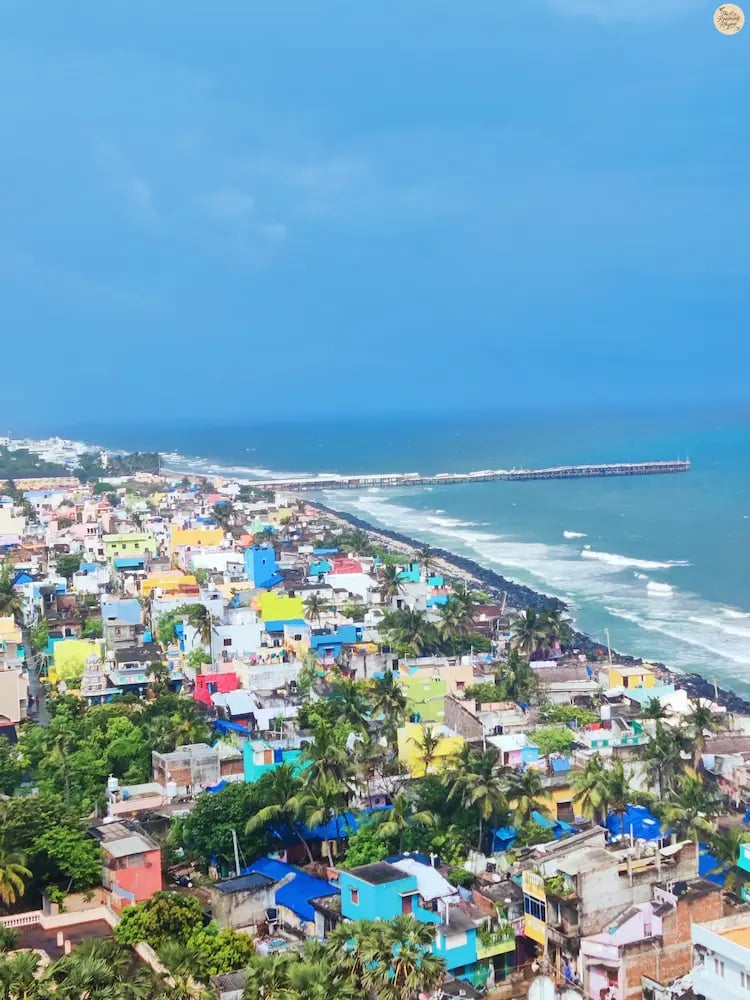 Panoramic view of Pondicherry town from the lighthouse.