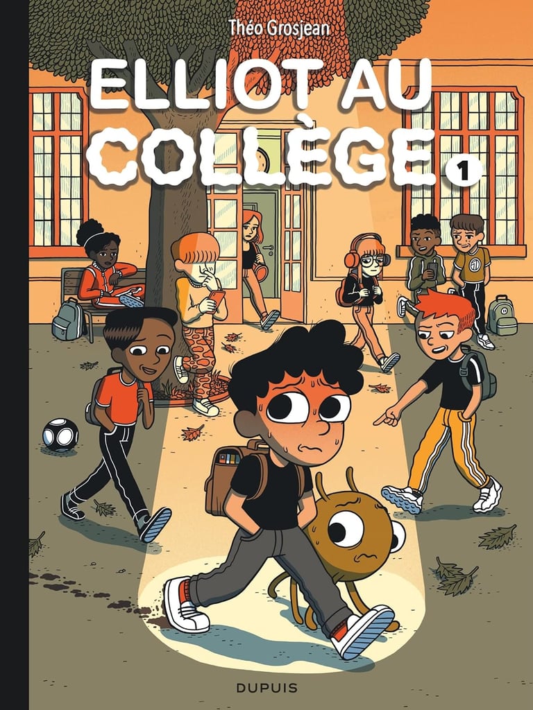 Première de couverture du tome 1 de la BD Elliot au collège