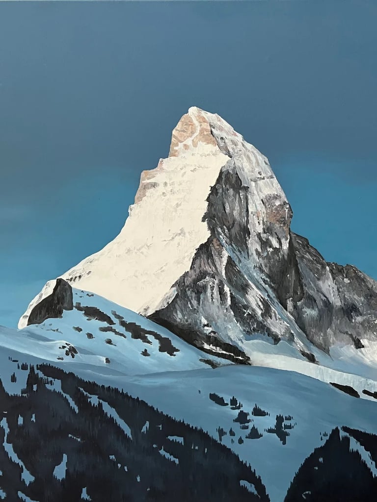 The Matterhorn painted by the artist Mireille Desroches