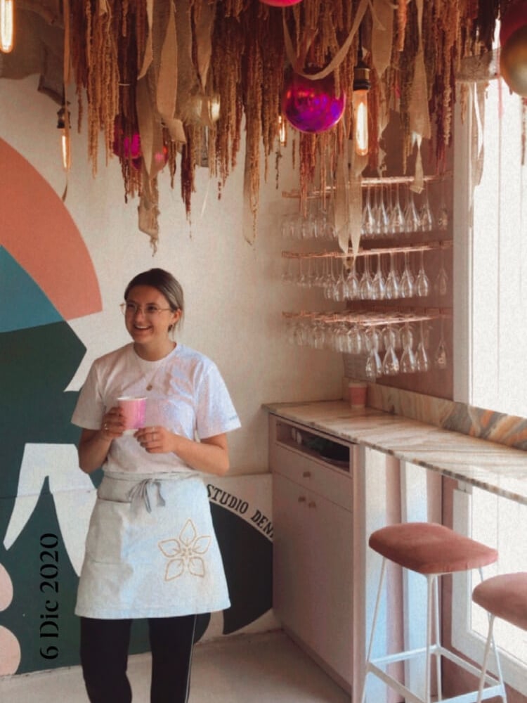 My friend working at the cafe in Sydney