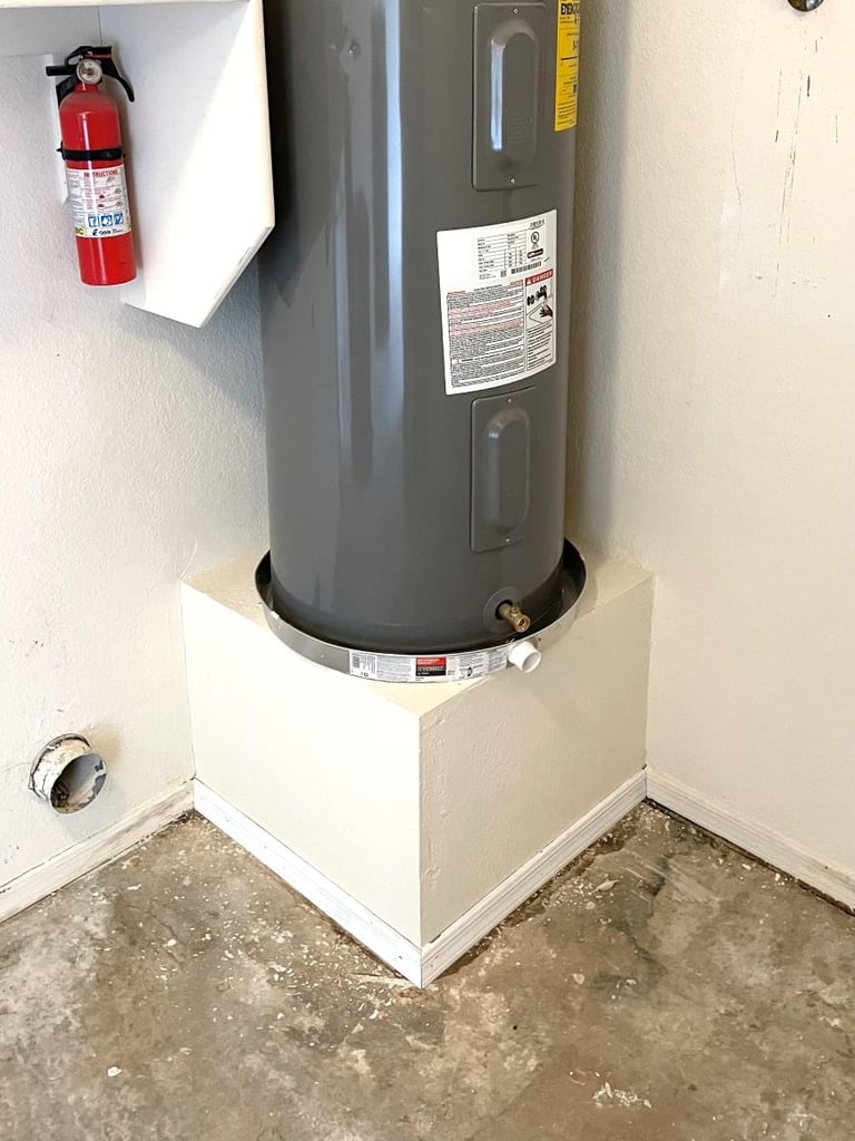 Water heater replaced with drywall repairs