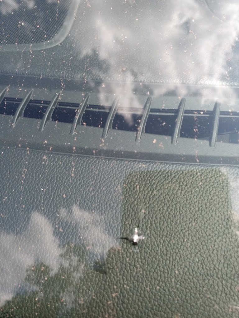 the impact point of the chip is smaller than a quarter