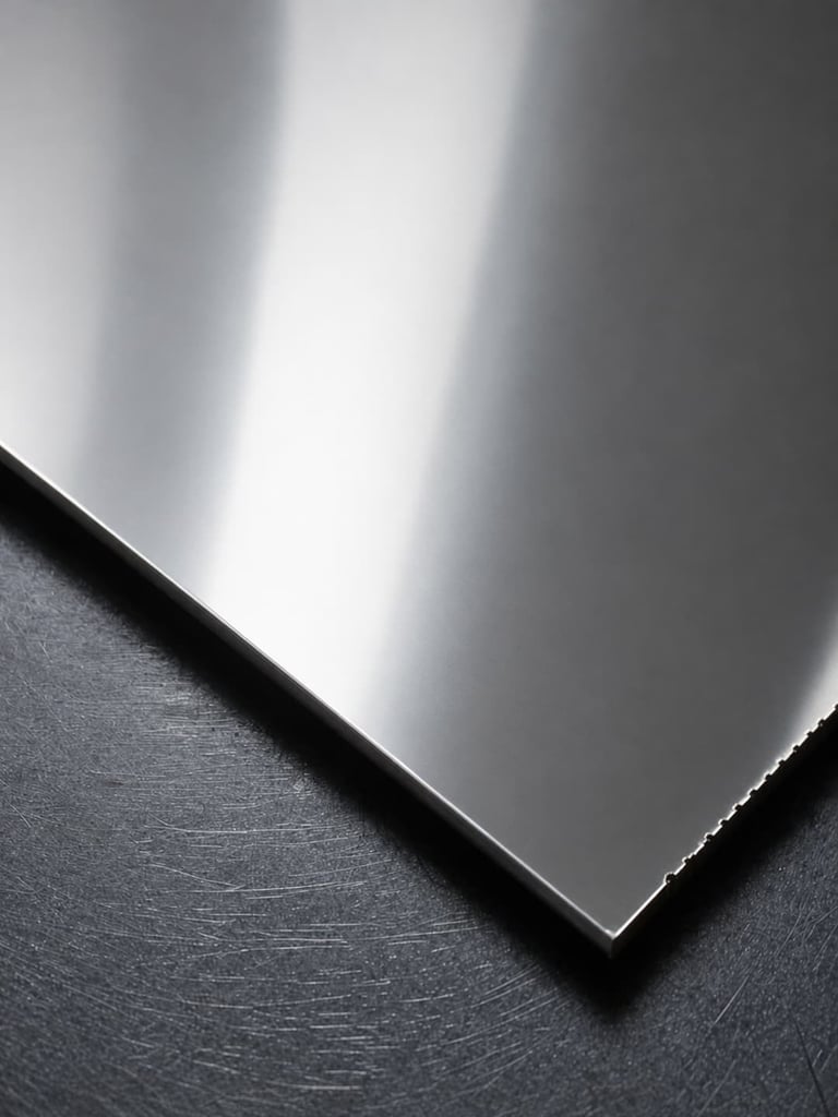 Lámina de acero inoxidable acabado espejo para corte láser de precisión y fabricación metálica en León Guanajuato.