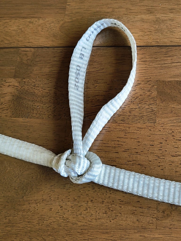 Alpine Butterfly Mid-line Loop in Mule Tape for pulling wire.
