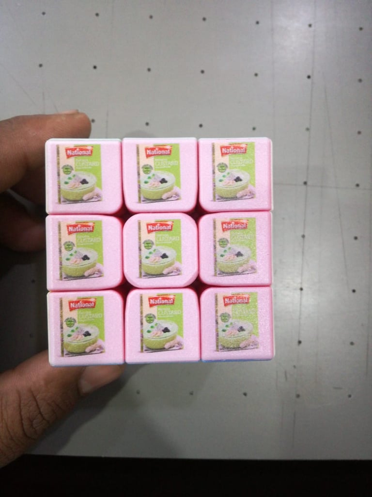 Intricate UV printing on small cubes for corporate promotional items