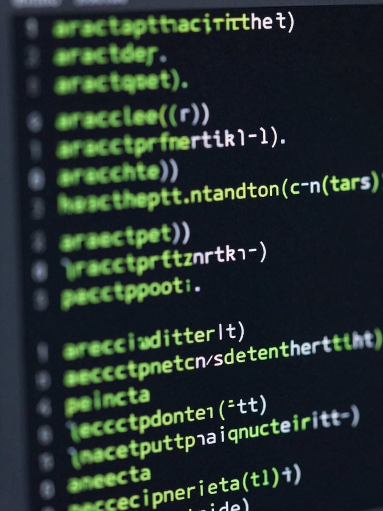 Extreme macro shot of a dark code editor with glowing green syntax highlighting, sharp focus on a clean JavaScript function, low-key studio lighting.