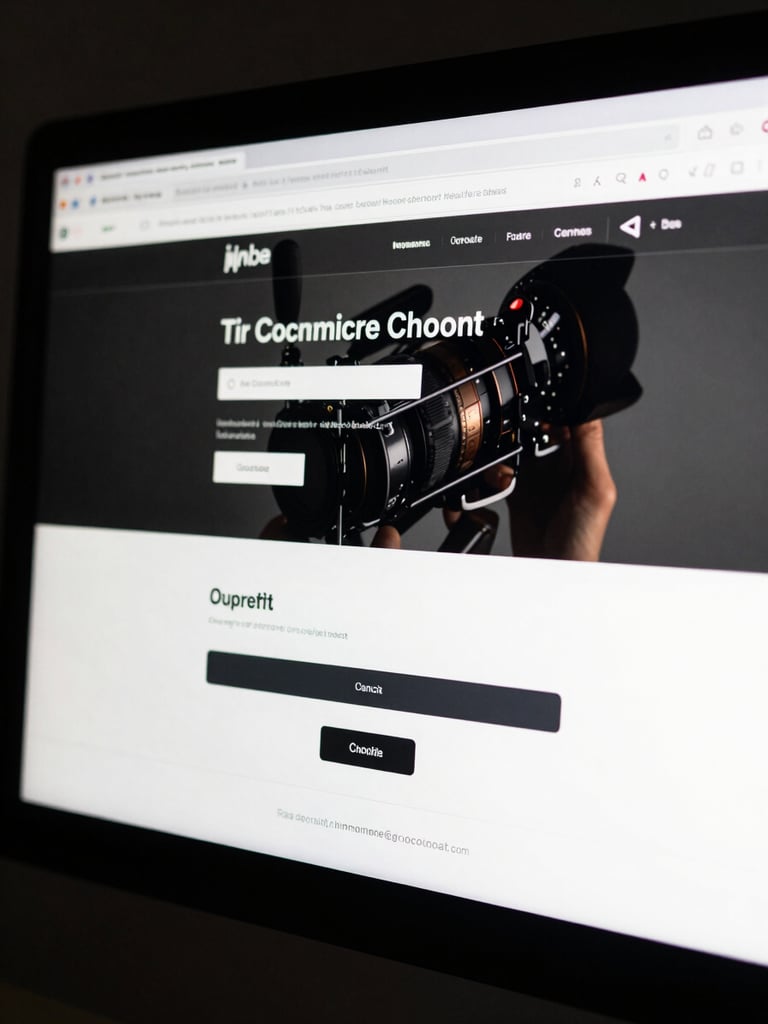 Extreme close-up of a live eCommerce checkout page displayed on a desktop monitor, high contrast studio lighting, product in cart visible, button states sharp and clear, monochromatic dark environment
