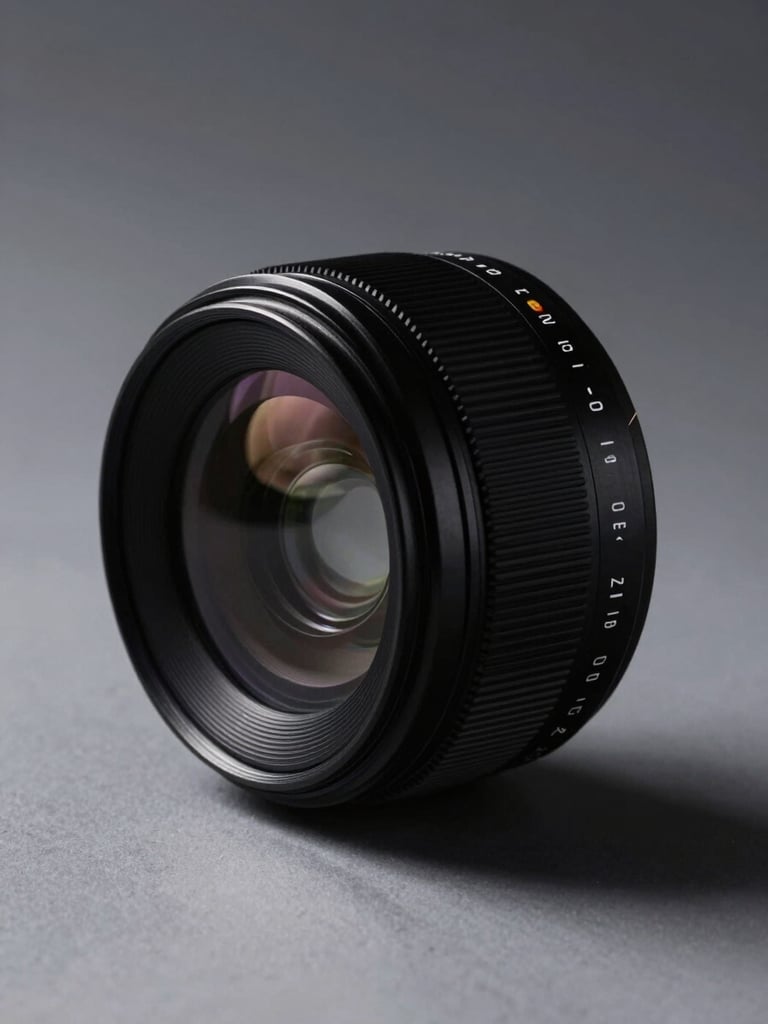 Extreme close-up of a high-contrast physical product mockup with sharp, defined studio shadows on a cool gray background.
