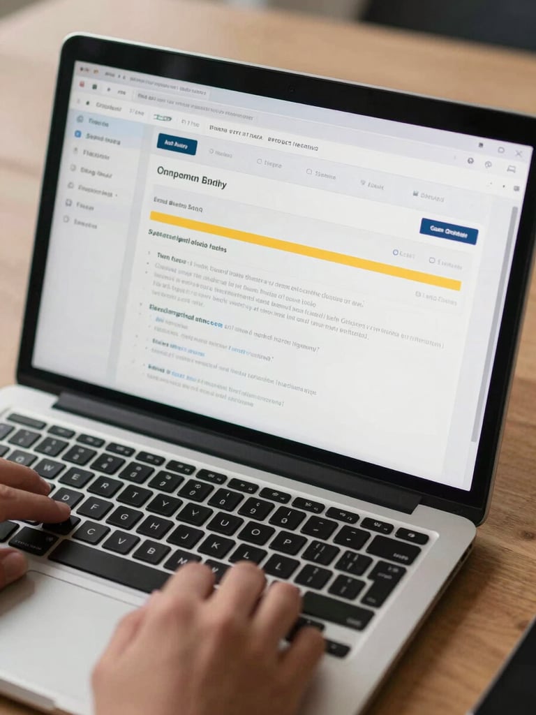 Close-up overhead view of a laptop screen displaying an annotated email campaign dashboard — open rates highlighted, send schedule visible in sidebar, a hand resting near the trackpad, office daylight from above, no warm filter, crisp and documentary