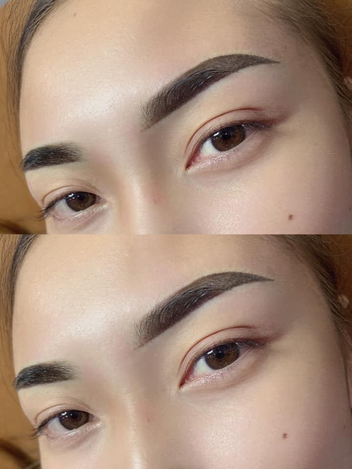 Powder Brows behandeling door PMU & Lashes By Saranya voor een natuurlijke, gepoederde wenkbrauwlook