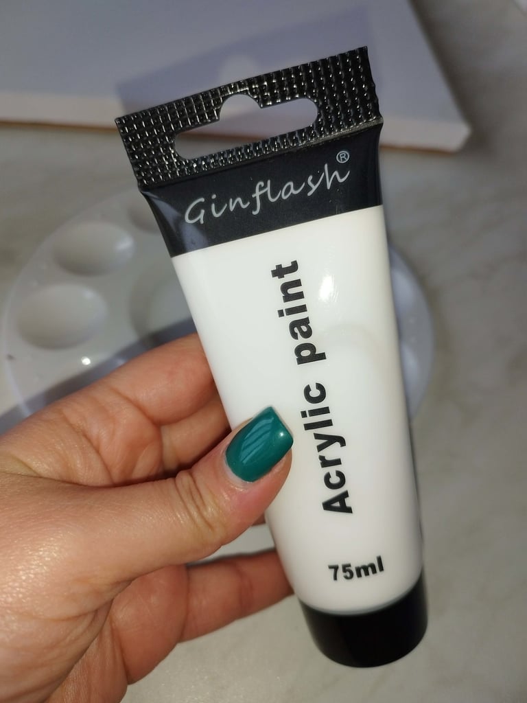 white acrylic paint tube 75ml for canvas painting and DIY art projects