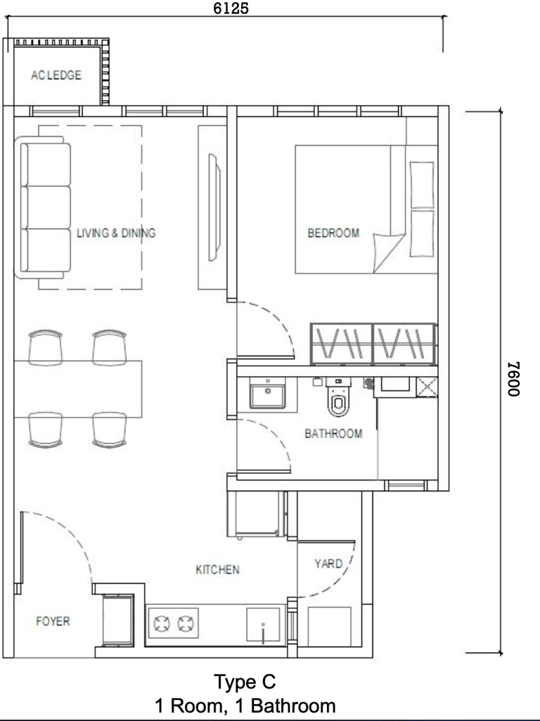 1 bedroom 1 bathroom at ciq