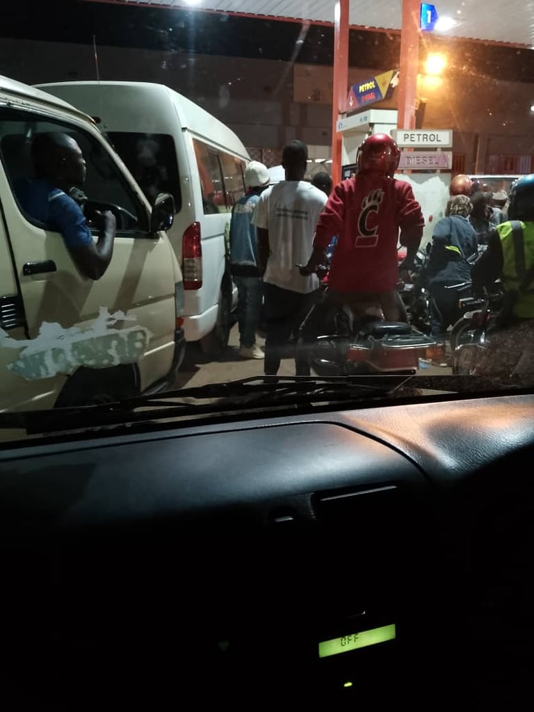 ZGC Miners waiting for fuel on a Queue