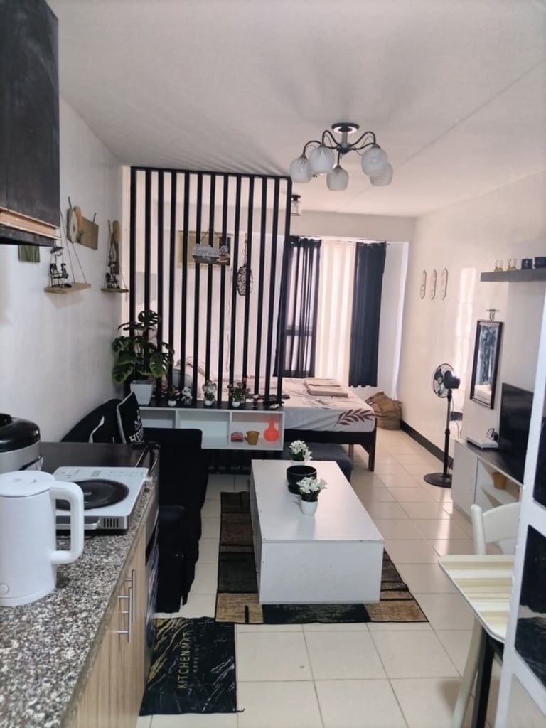 a living room with a television and a television