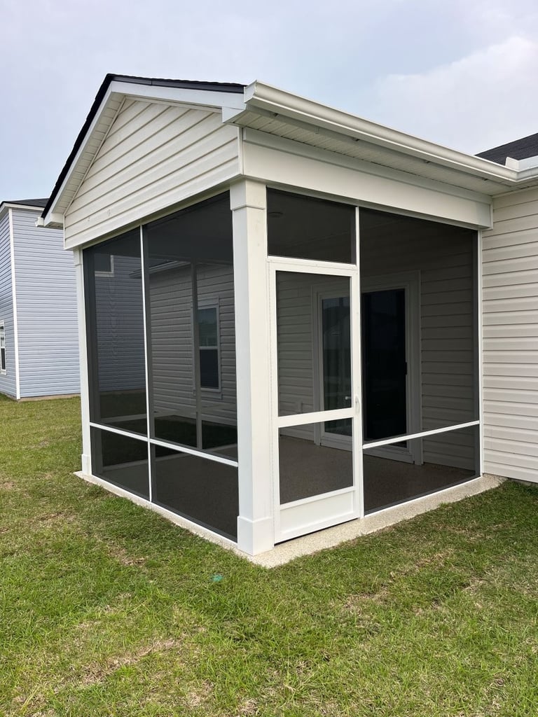 Durable porch rescreening for insect-free living in Charleston, SC.