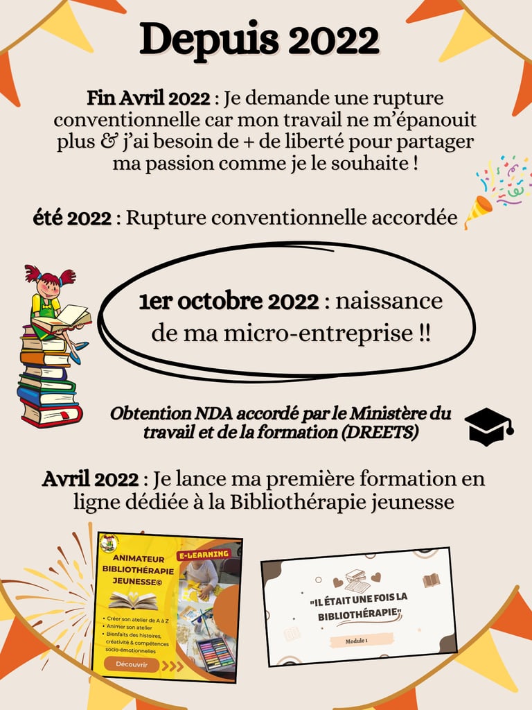 rupture conventionnelle - reconversion professionnelle - formatrice - bibliothérapie