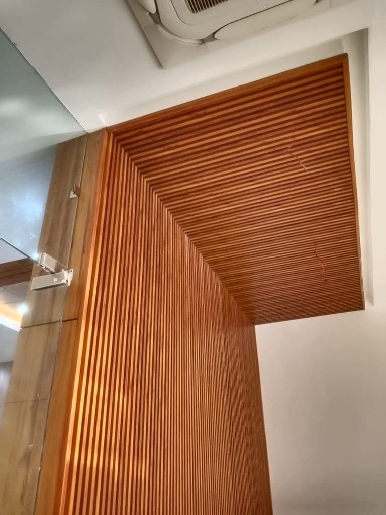 Wpc Panel Installed in ceiling