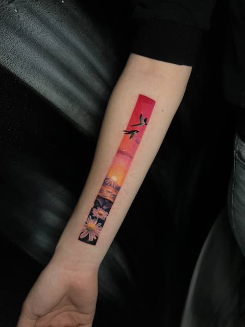  colorful tattoo  minimalistic