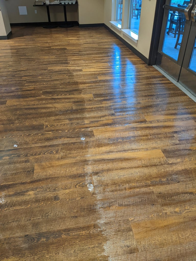 Cleaning of wood-look LVP leaning in Olympia