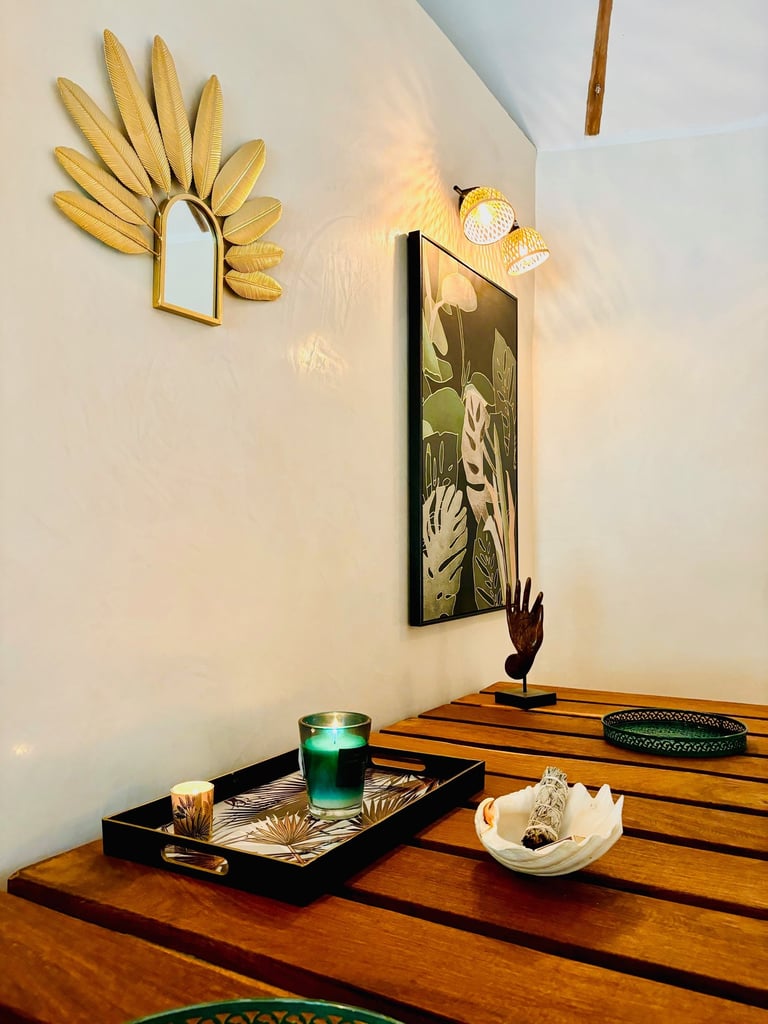 Décoration du spa du boutique hôtel Maison Fimela situé au coeur du Sine Saloum